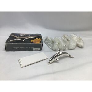 Swanski Silver Plated Dolphin Name Card Holder Formal Dining Setting Seating